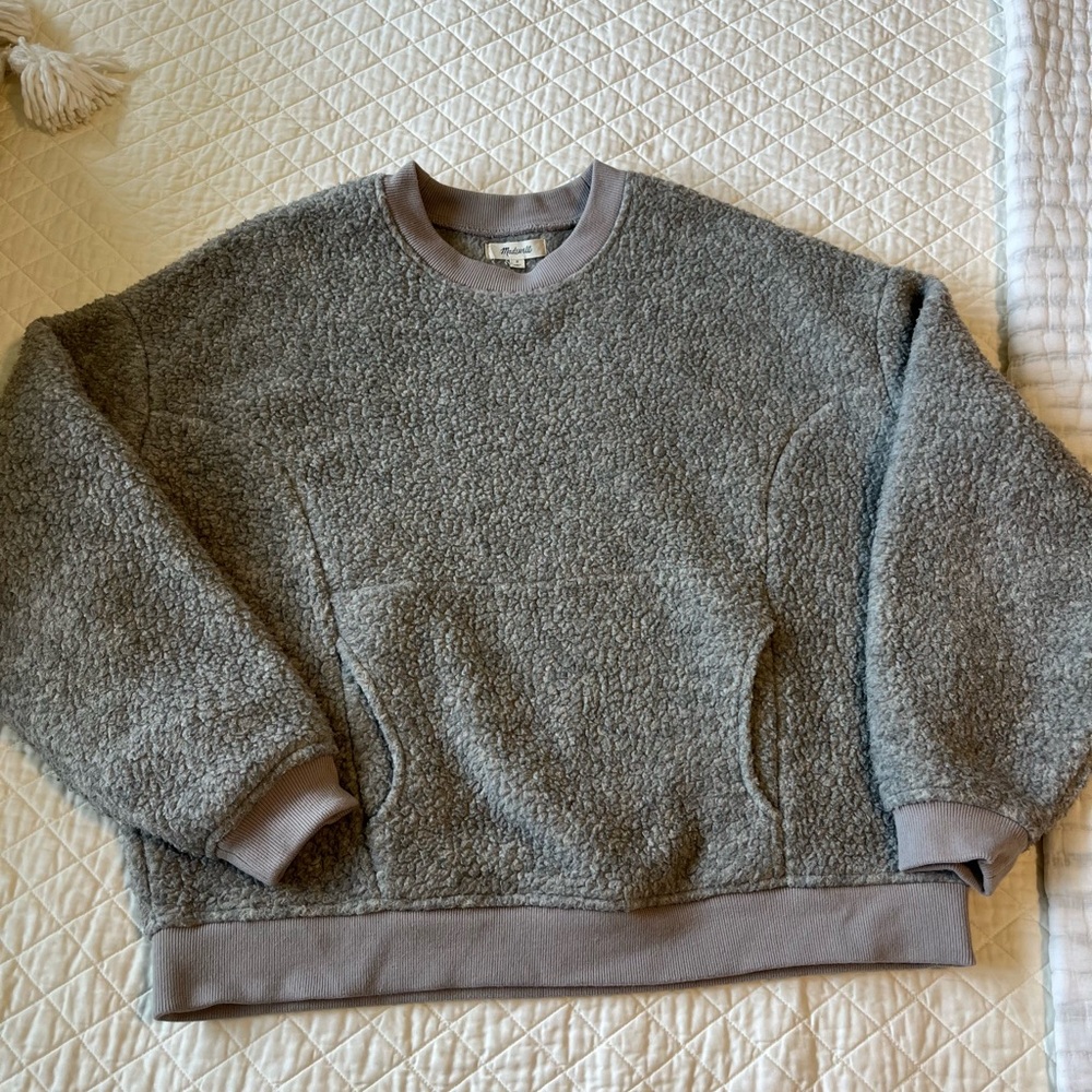 Madewell Gray Fleece Pullover